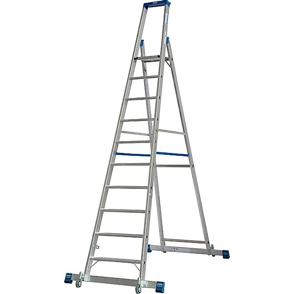 Krause Stehleiter Stabilo mit Traversen Fahrbar 10 Stufen 300 x 111 x 191 c günstig online kaufen