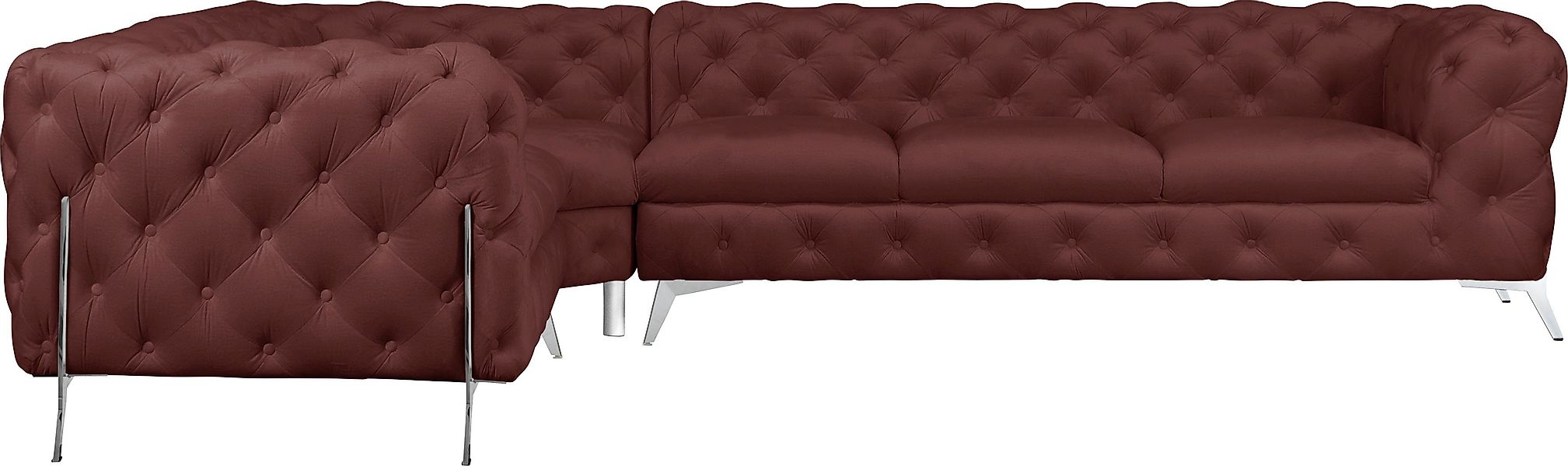 Leonique Chesterfield-Sofa Amaury L-Form, großes Ecksofa, günstig online kaufen