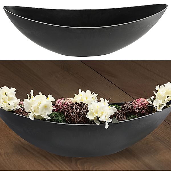 CEPEWA Dekoschale Dekoschale oval grau Schieferoptik günstig online kaufen