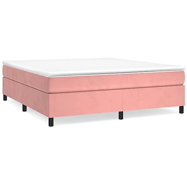 vidaXL Boxspringbett mit Matratze Rosa 160x200 cm Samt1397750 günstig online kaufen