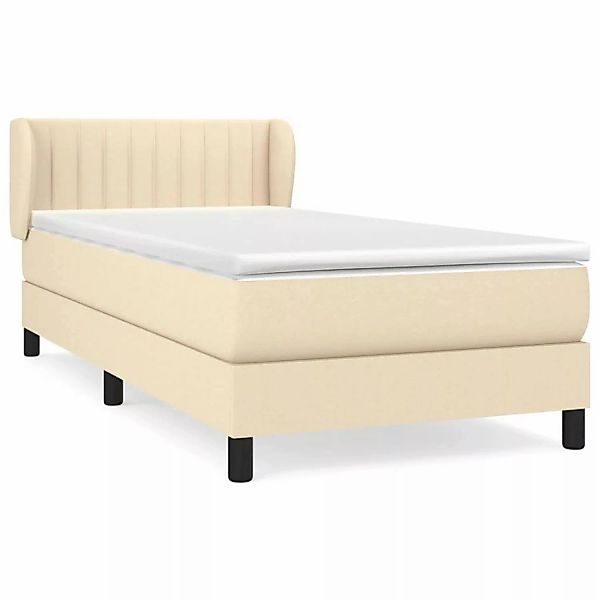 vidaXL Boxspringbett mit Matratze Creme 90x190 cm Stoff1366996 günstig online kaufen