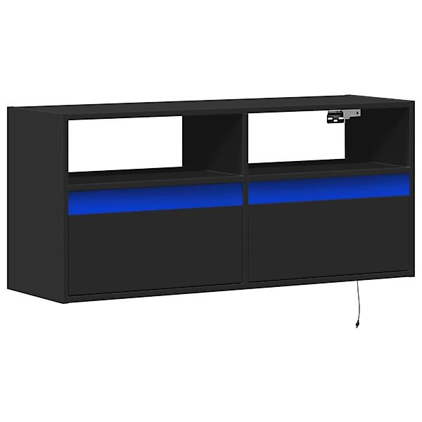 vidaXL TV-Wandschrank mit LED-Beleuchtung Schwarz 100x31x45 cm 852335 günstig online kaufen