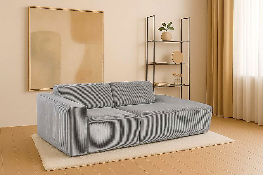 andas 2-Sitzer "Noord mit Kedernaht, Breite 227 cm", Cord, Struktur, Websto günstig online kaufen