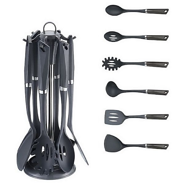 Michelino Kochlöffelhalter 7-tlg. Küchenhelfer-Set + Ständer Kochbesteck Sp günstig online kaufen