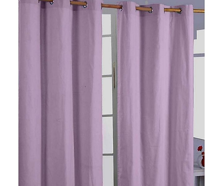 Homescapes Gardine Gardinen unifarben mauve 2er Set 137 x 117 cm günstig online kaufen