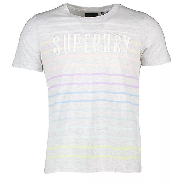 Superdry Rainbow Stripe Kurzarm T-shirt L Ice Marl Stripe günstig online kaufen