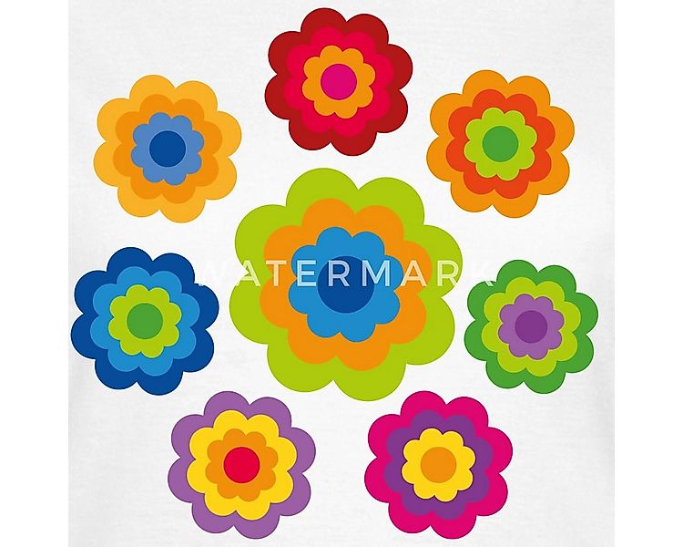 Spreadshirt T-Shirt 70er Jahre Hippie Flower Power Kostüm Blumen Fasching F günstig online kaufen