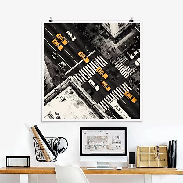 Poster Architektur & Skyline - Quadrat New York City Cabs günstig online kaufen