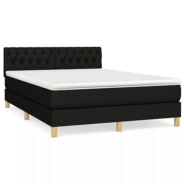 vidaXL Boxspringbett mit Matratze Schwarz 140x200 cm Stoff1397922 günstig online kaufen
