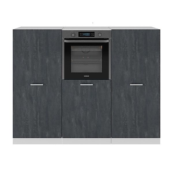 Vicco Küchenzeile R-Line, Schwarz Beton/Weiß, 180 günstig online kaufen