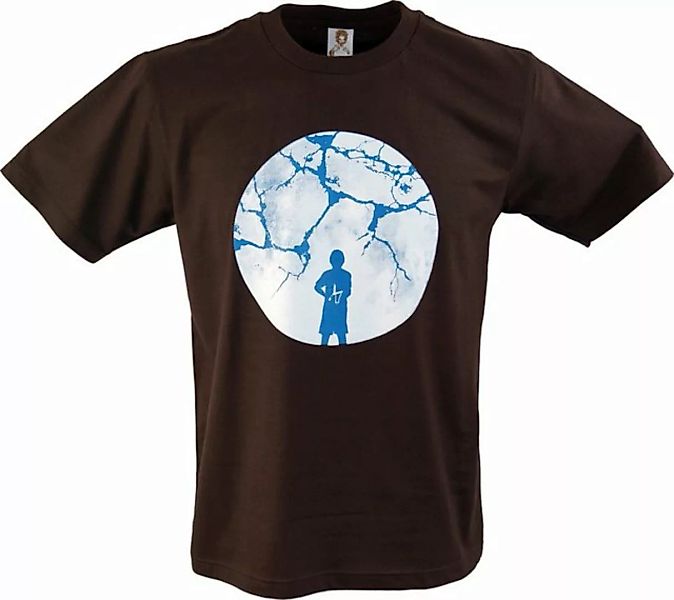 Guru-Shop T-Shirt Fun Retro Art T-Shirt - Mond Bruch/braun alternative Bekl günstig online kaufen
