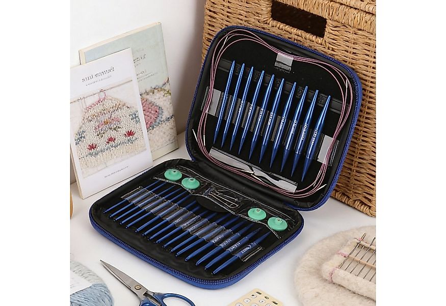 OKWISH Rundstricknadeln Stricknadeln Metall-Rundstricknadeln-Set mit 13 Grö günstig online kaufen