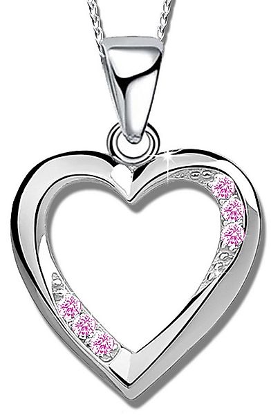Limana Herzkette echt 925 Sterling Silber Kette mit Herz Anhänger, Damenket günstig online kaufen