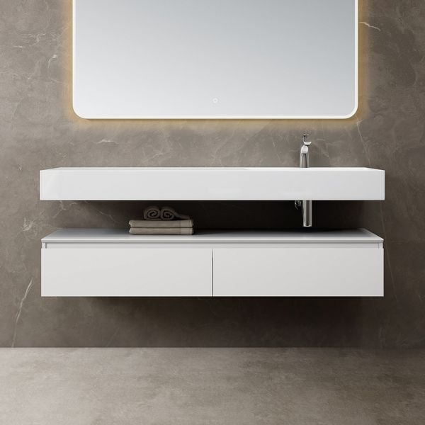 doporro Badmöbel-Set Waschtisch mit Unterschrank 150cm günstig online kaufen