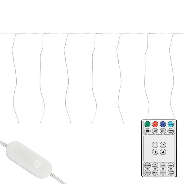 ECD Germany LED Lichtervorhang 300cm 120LED Warmweiß mit Timer 19 Modi günstig online kaufen