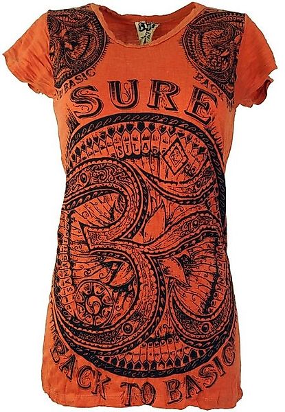Guru-Shop T-Shirt Sure T-Shirt OM - rostorange Goa Style, alternative Bekle günstig online kaufen
