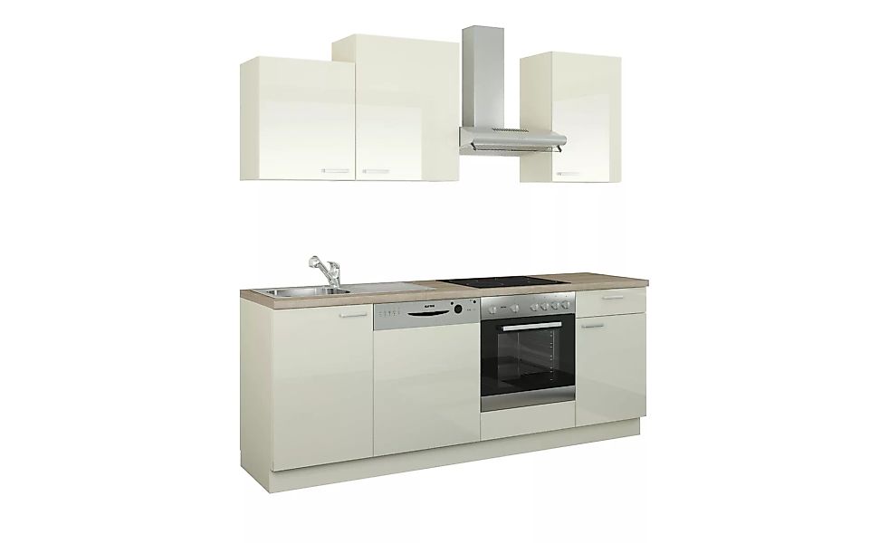 Küchenzeile mit Elektrogeräten - creme - 220 cm - Küchen > Küchenblöcke mit günstig online kaufen