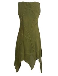 Vishes Zipfelkleid Armloses einfarbiges Patchwork Zipfelkleid günstig online kaufen