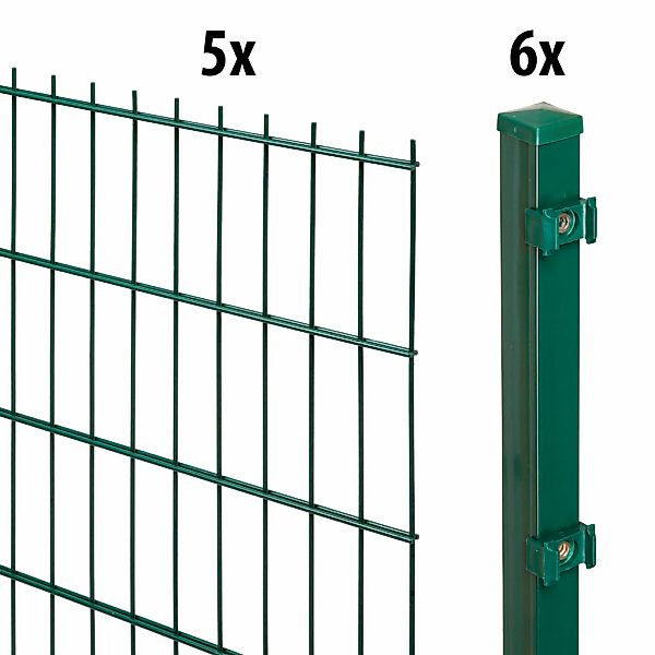 GARDEN N MORE Doppelstabmattenzaun "Standard" 5 Elemente für 10 m, LxH: 200 günstig online kaufen