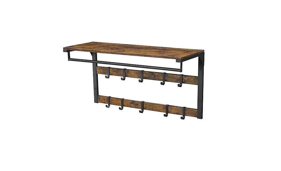 Garderobenleiste   ¦ braun ¦ Holzwerkstoff,Metall ¦ Maße (cm): B: 80 H: 42 günstig online kaufen