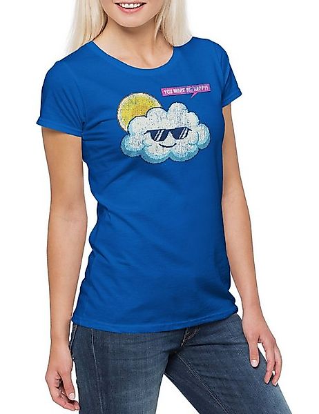 Urban Backwoods Print-Shirt Cloud You Make Me Happy Damen T-Shirt Du Machst günstig online kaufen