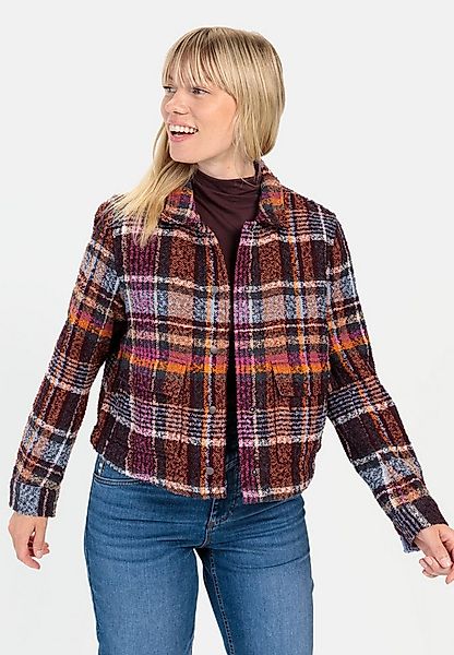 camel active Kurzjacke im Karomuster Langarm Liegekragen günstig online kaufen