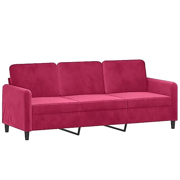 vidaXL 3-Sitzer-Sofa Weinrot 180 cm Samt 359456 günstig online kaufen