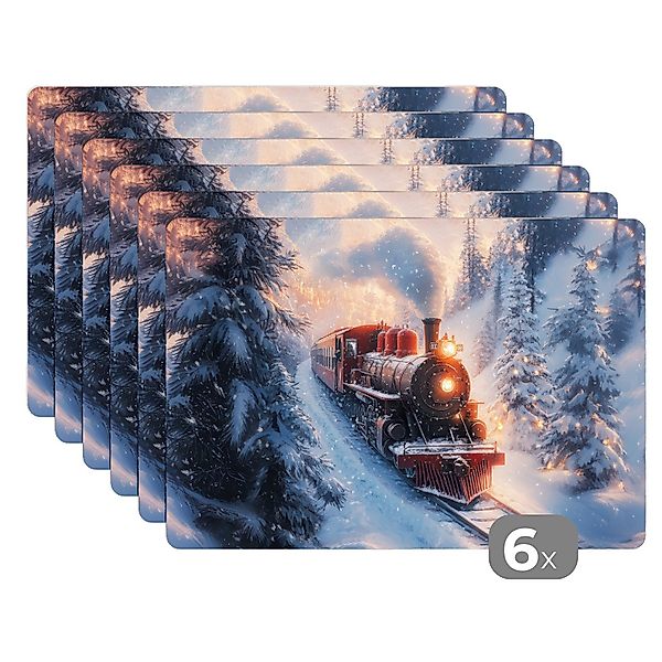 MuchoWow Platzset Weihnachtszug - Schnee - günstig online kaufen