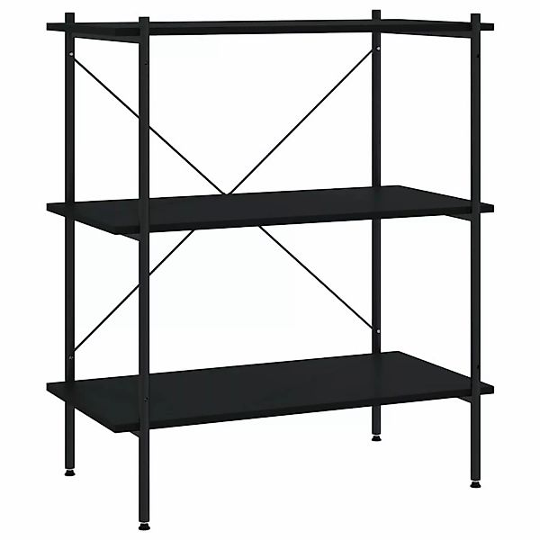 Regal Mit 3 Böden Schwarz 80x40x92 Cm günstig online kaufen