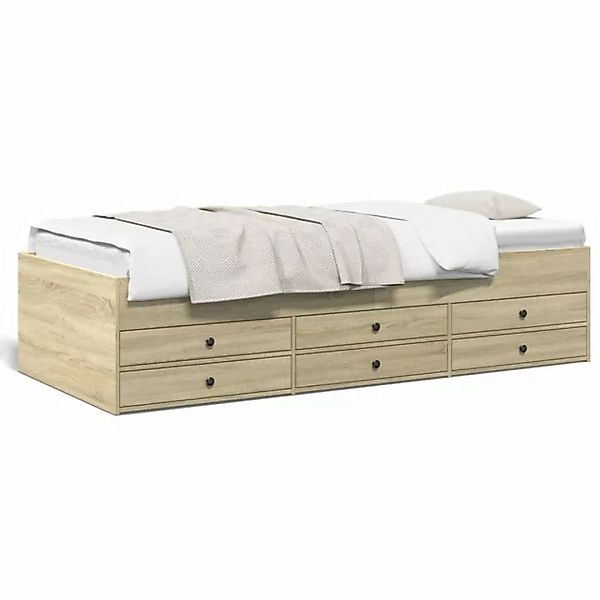 vidaXL Bett Tagesbett mit Schubladen Sonoma-Eiche 100x200 cm Holzwerkstoff günstig online kaufen