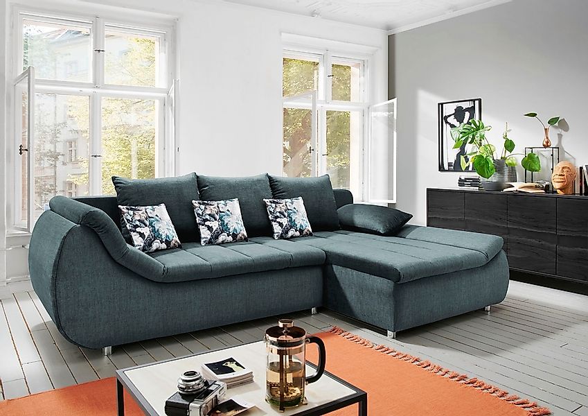 INOSIGN Ecksofa "Imola elegant und modern, aktuelle Steppung im Sitz, beque günstig online kaufen