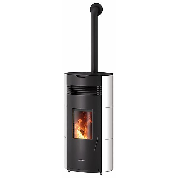 Justus Pelletofen Norta Stahl Seidenweiß 8 kW mit Automatik günstig online kaufen