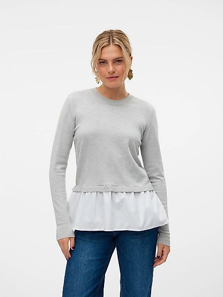 Vero Moda Rundhalspullover JOSE (1-tlg) Volant günstig online kaufen