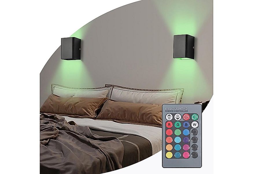 Jibenhome LED Wandleuchte Moderne Wandleuchte RGB Dimmbar mit Fernbedienung günstig online kaufen