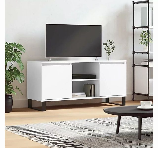 furnicato TV-Schrank Hochglanz-Weiß 104x35x50 cm Holzwerkstoff günstig online kaufen