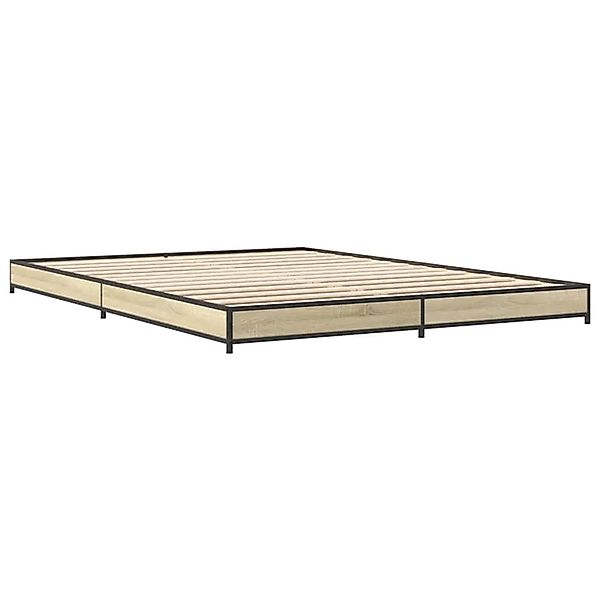 vidaXL Bettgestell Sonoma-Eiche 120x200 cm Holzwerkstoff und Metall 845152 günstig online kaufen