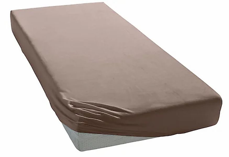 Elegante Spannbettlaken Uni Zwirn-Jersey, Mako-Jersey, Gummizug: günstig online kaufen