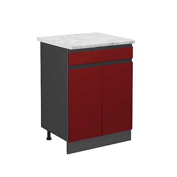 Vicco Küchenunterschrank R-Line Schubladenschrank für die Küche Rot/Anthraz günstig online kaufen