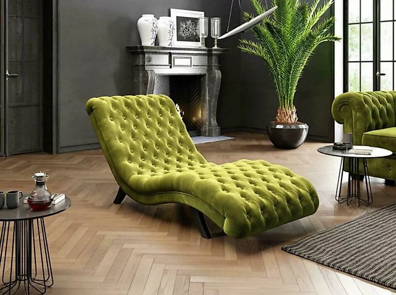 JVmoebel Chaiselongue Loungesofa Chesterfield Couch Sofa Liege Holz Metall günstig online kaufen