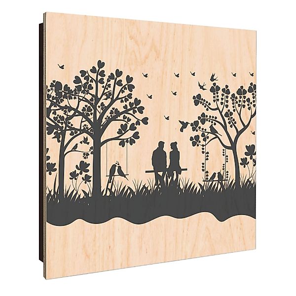 Banjado Großer Schlüsselkasten Holz 30x30cm Schwarz Scharnier Links 50 Hake günstig online kaufen