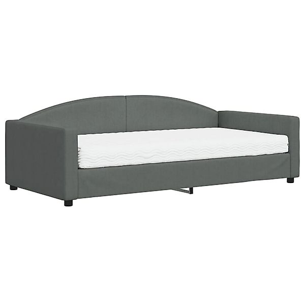 vidaXL Bett, Tagesbett mit Matratze Dunkelgrau 100x200 cm Stoff günstig online kaufen