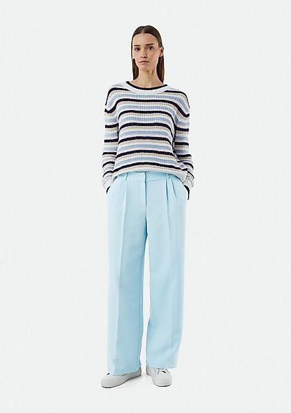 comma Chinos Hose Hochwertige Wide-Leg-Hose mit Bund-Detail günstig online kaufen