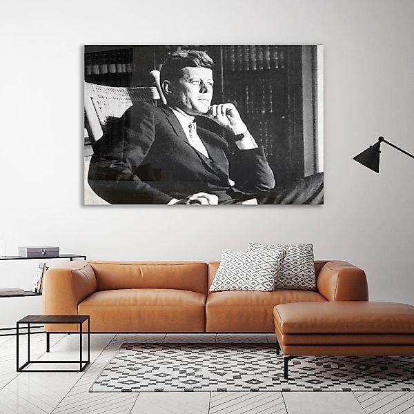 queence Acrylglasbild "Kennedy" Mann  Schwarz-Weiß  Stars Fine Art-Print in günstig online kaufen