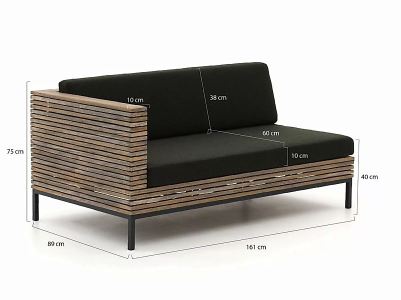 ROUGH-D Lounge Element rechter Arm 161 cm günstig online kaufen