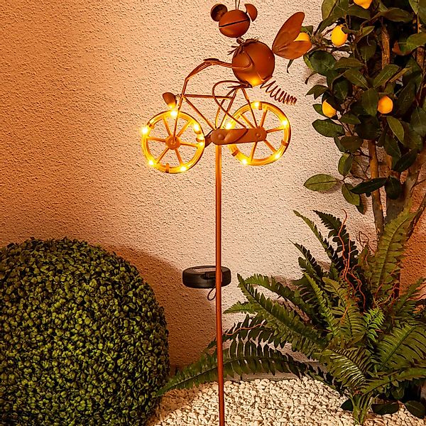näve LED Solarleuchte "Borella", 1 flammig, LED Solar Erdspieß,braun,warmwe günstig online kaufen