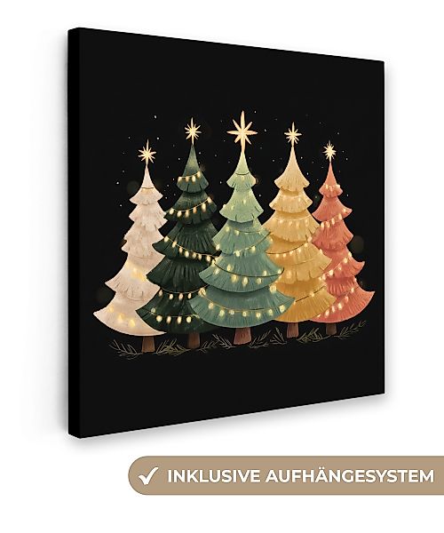 OneMillionCanvasses® Leinwandbild Weihnachtsbäume - Bunt - günstig online kaufen