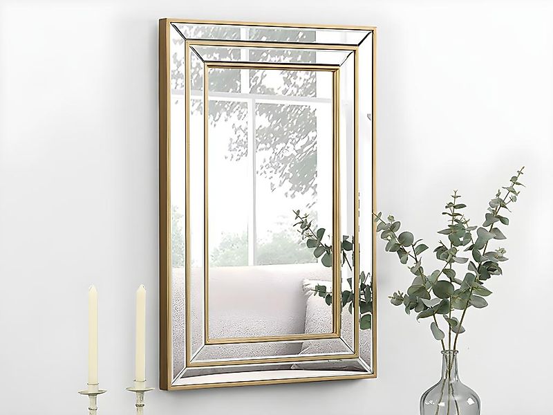 Spiegel - Rahmen aus Eukalyptusholz - H.90 cm - Goldfarben - BAKOU günstig online kaufen