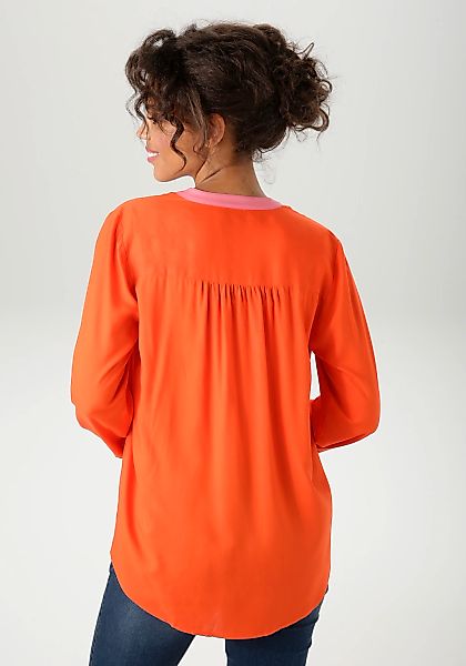 Aniston CASUAL Schlupfbluse, mit pinkfarbenen Akzenten - NEUE KOLLEKTION günstig online kaufen