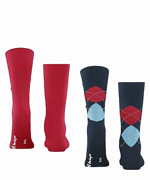 Burlington Everyday 2-Pack Herren Socken, 40-46, Blau, Argyle, Baumwolle, 2 günstig online kaufen