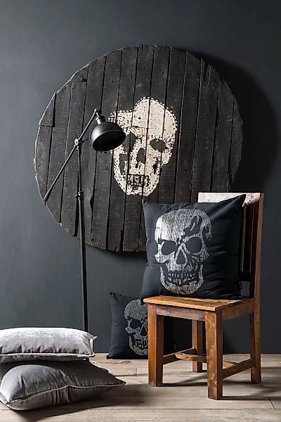 done.® Dekokissen Stone Skull, mit Totenkopf-Applikation, günstig online kaufen